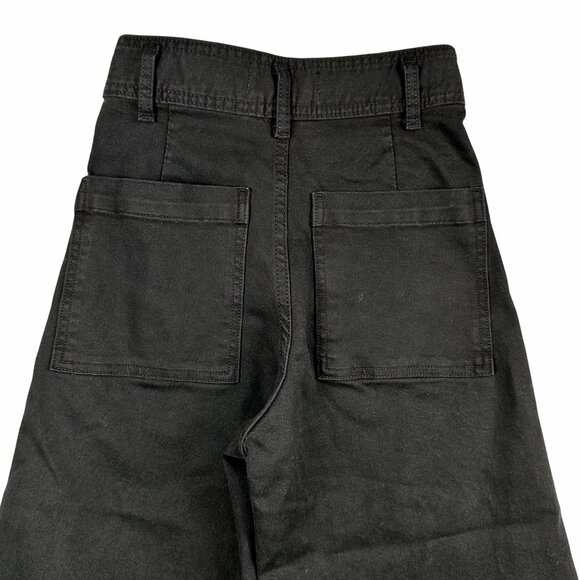 Zara Womens Wide-Leg Raw Hem Jeans Size 0 High Rise Trendy Streetcore Denim - Picture 7 of 9